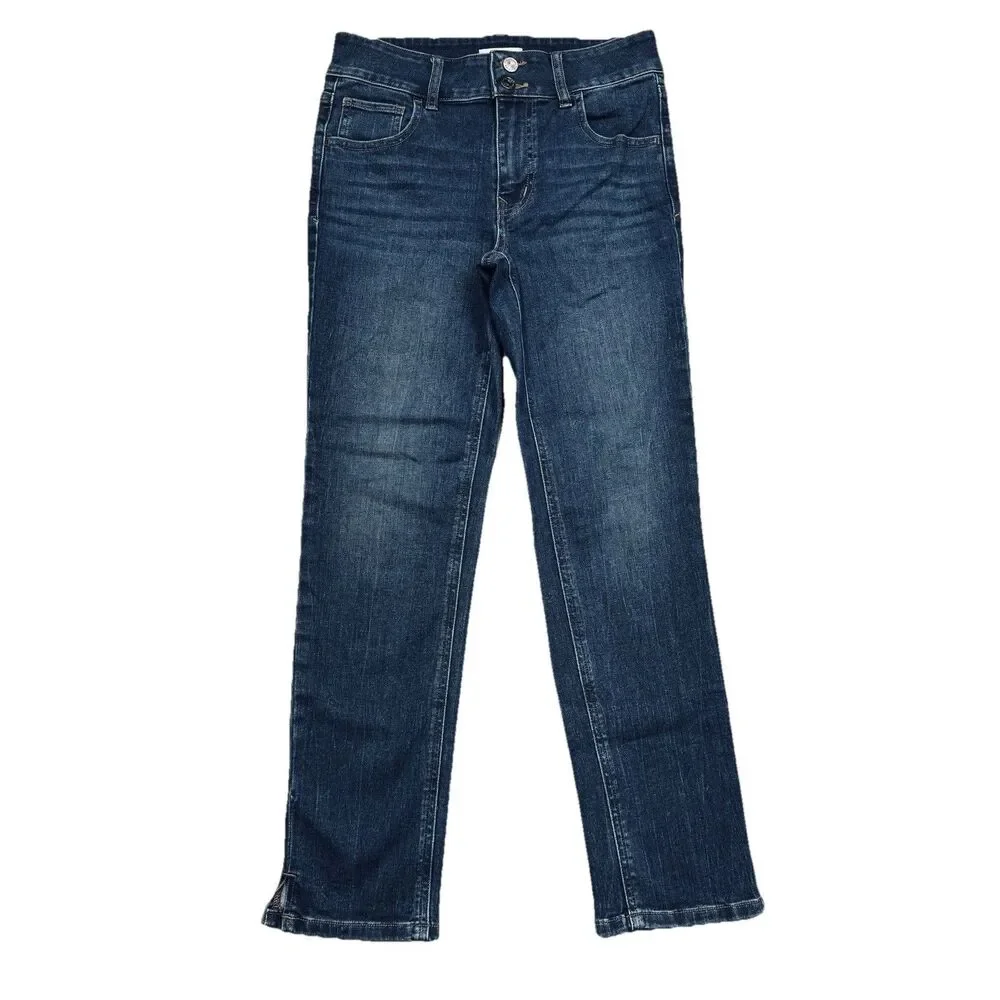 Maurices M Jeans Mid Rise Slim Straight Ankle 2 (27x26) Blue Denim Stretch Women